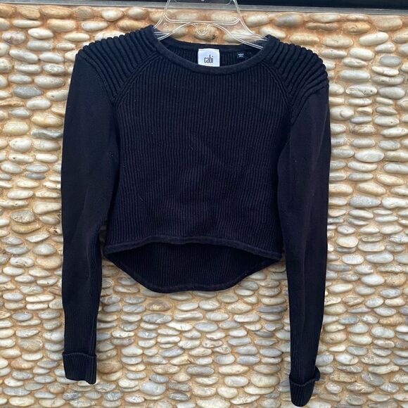 CAbi #3525 Prep Cropped Pullover Sweater Black. Size XS. VGUC - Picture 4 of 8